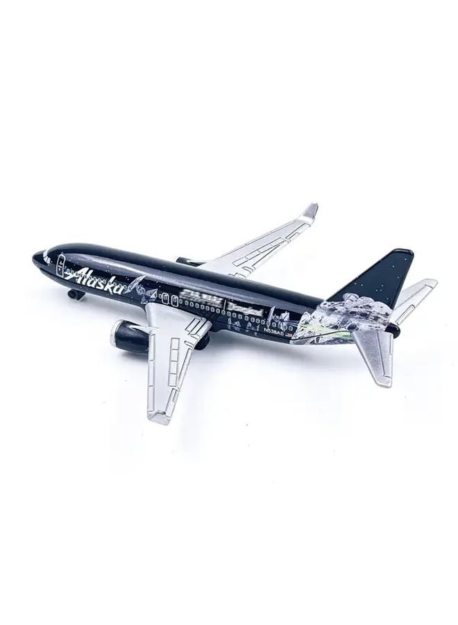 Black Airplane Model Metal Collectible Alaska Northwest Design Weather Resistant Desktop Decor - Image 3